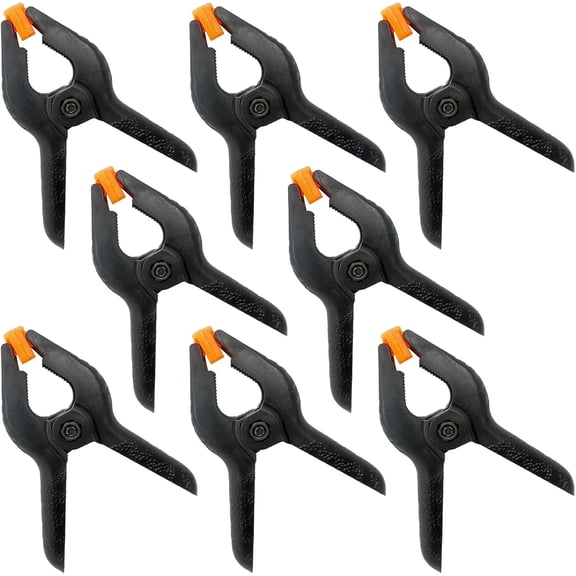 8 Pack 6 Inch Plastic Spring Clamps, Big Heavy Duty Clips, Large Spring Clamps for Backdrop Stand, Crafts, Photography, Woodworking, Home Projects, Banner, Balloon Arch, Clamp with Flexible Pads