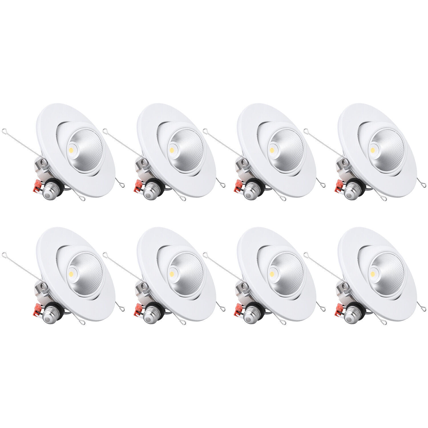 8 Pack 6" LED Gimbal Recessed Light Dimmable, 12W Swivel Eyeball Downlight, CRI90, ETL Listed, 5000K Daylight