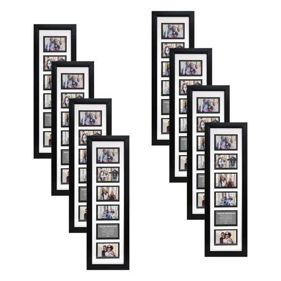 Studio Decor 6 Opening 32.5" x 9" Collage Frame with Double Mat, 8 Pack