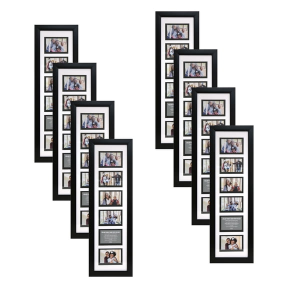 Studio Decor 6 Opening 32.5" x 9" Collage Frame with Double Mat, 8 Pack