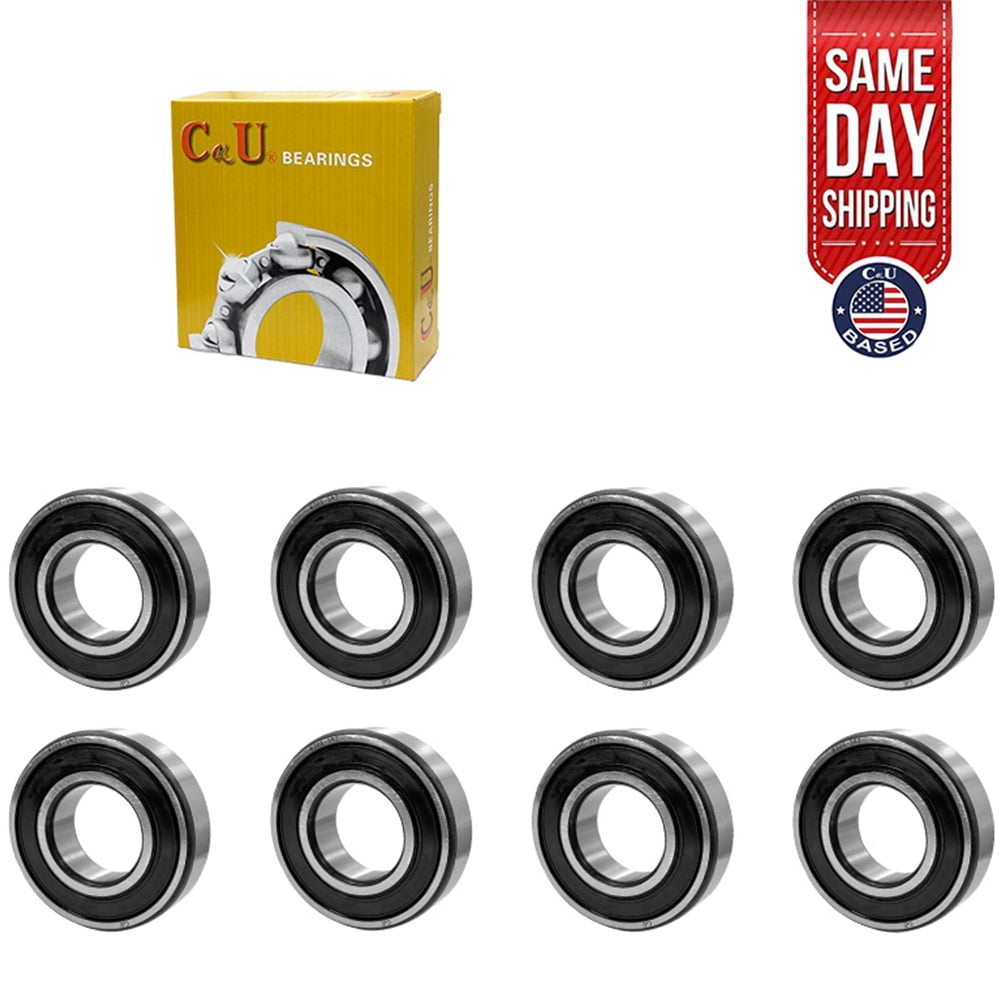 CKU Deep Groove Ball Bearings 6206-2RS Double Rubber Sealed Pre-Lubricated 8-Pack 30x62x16mm