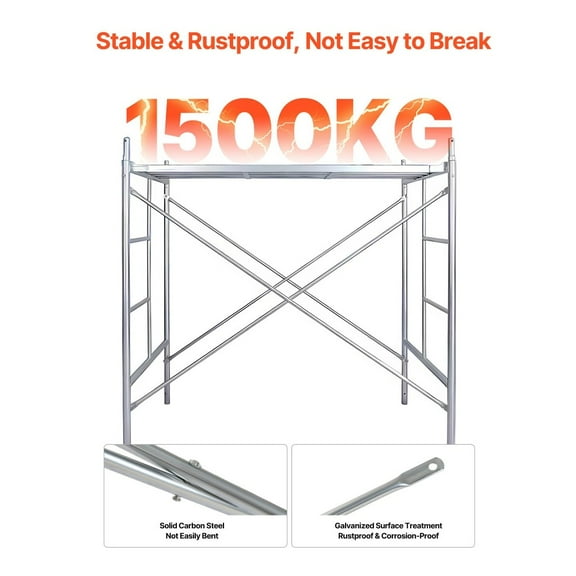 8-Pack 6ft x 4ft Scaffolding Cross Brace, Heavy Duty Steel Frame Support, Construction Bracing for Stability & Safety  Solid Carbon Steel