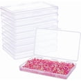 thumbnail image 1 of 8 Pack 6x3.5x0.8 Inch Rectangle Clear Plastic Storage Box with Double Hinged Lids, 1 of 9