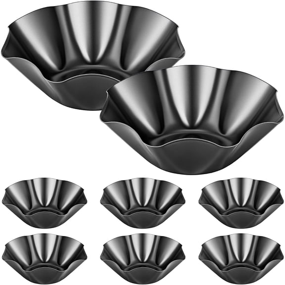 8 Pack 8.5" Nonstick Large Taco Shell Bowl, Carbon Steel Tortilla Shell Maker Shells Pans Taco Salad Bowl Maker Baking Molds Tostada for Kitchen Home Cooking Frying Salad Bowls