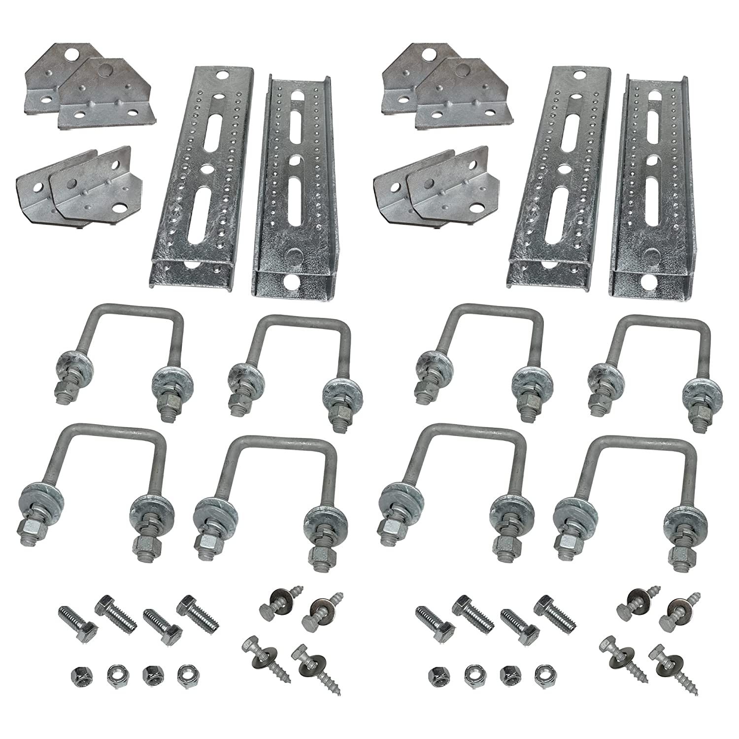 8 Pack 8" Galvanized Swivel Top Bunk Bracket Kit with Hardware for