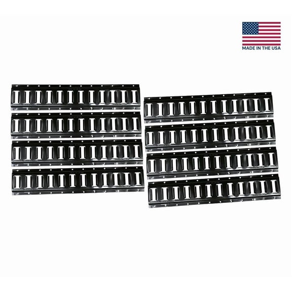 8 Pack 8' Horizontal E-Track Tie-Down Rail - Black Powder Coated Steel Trailer Tie Down Track, 12 Gauge Heavy Duty E-Track System for Cargo Securement in Vans & Trucks - 2,000 lbs WLL