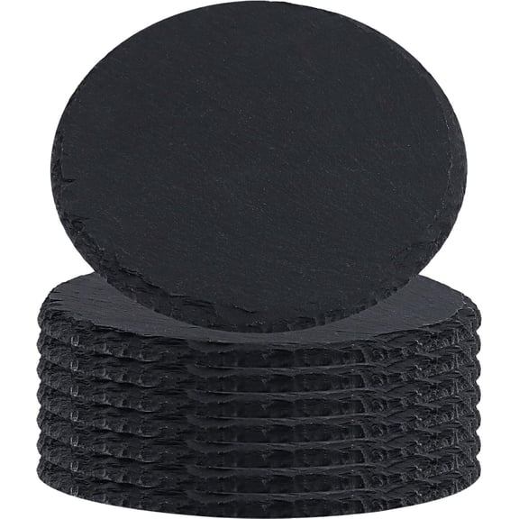 8 Pack 8 Inch Slate Cheese Board,Natural Black Slate Cheese Serving Plates for Cheese,Meat,Appetizers