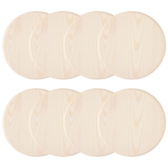 8 Pack: 8" Pine Circle Plaque by Make Market