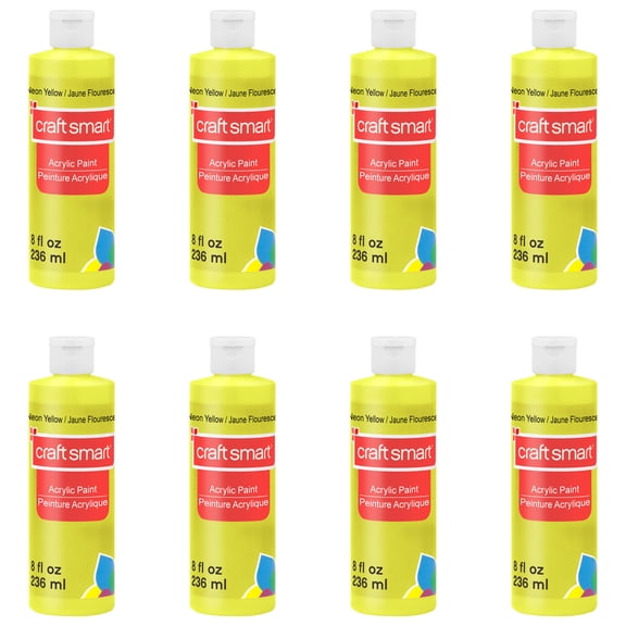 Craft Smart 8oz. Neon Acrylic Paint, 8 Pack