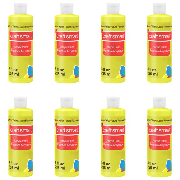Craft Smart 8oz. Neon Acrylic Paint, 8 Pack