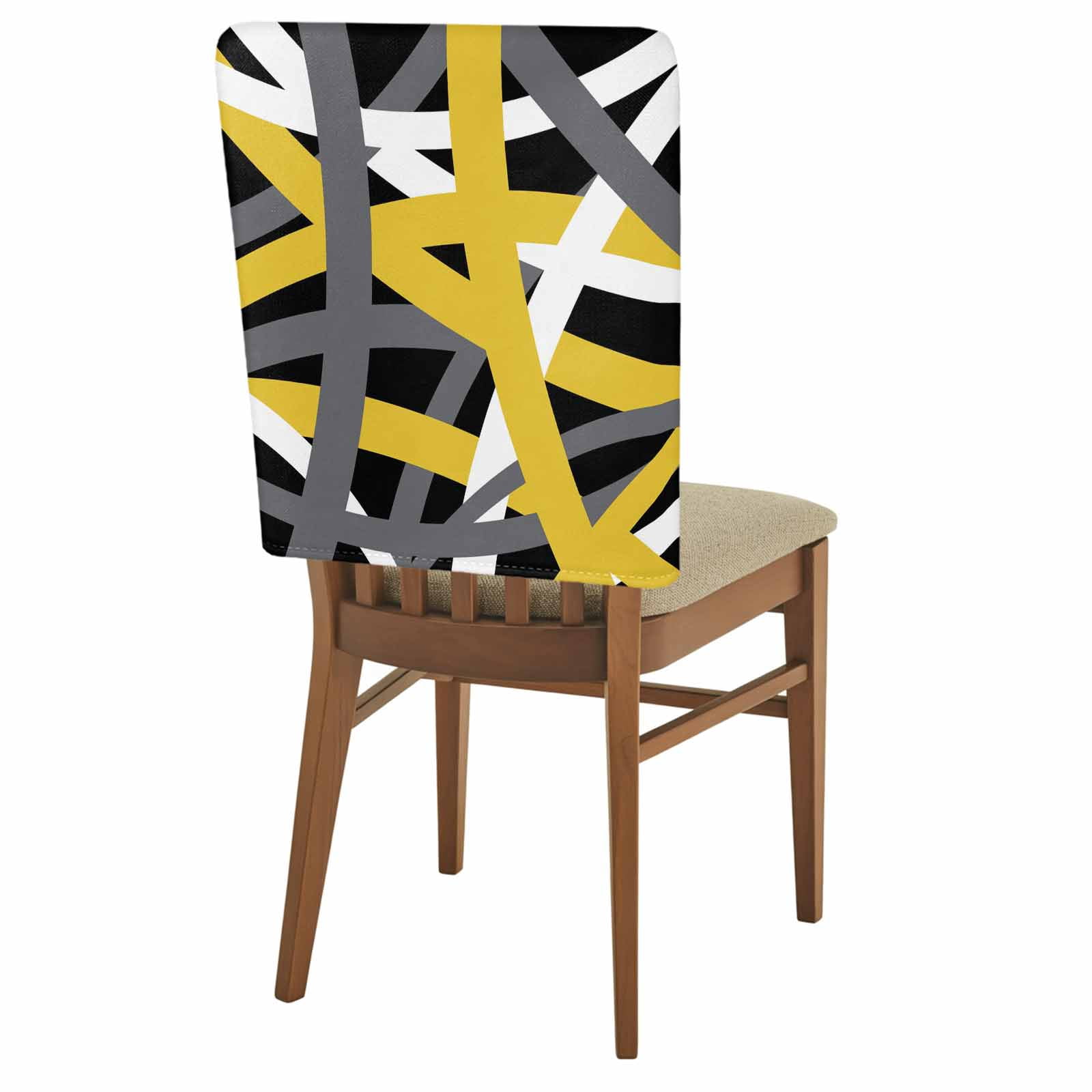 8 Pack Abstract Art Chair Back Covers Yellow White Black Gray Line ...