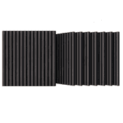 8 Pack Acoustic Panels,Wooden Strip Acoustic Boards, 3D Groove Absorbing Noise Cancelling Wall Panels,23.6'' x 23.6'' x 0.71'',BlackNo Adhesive