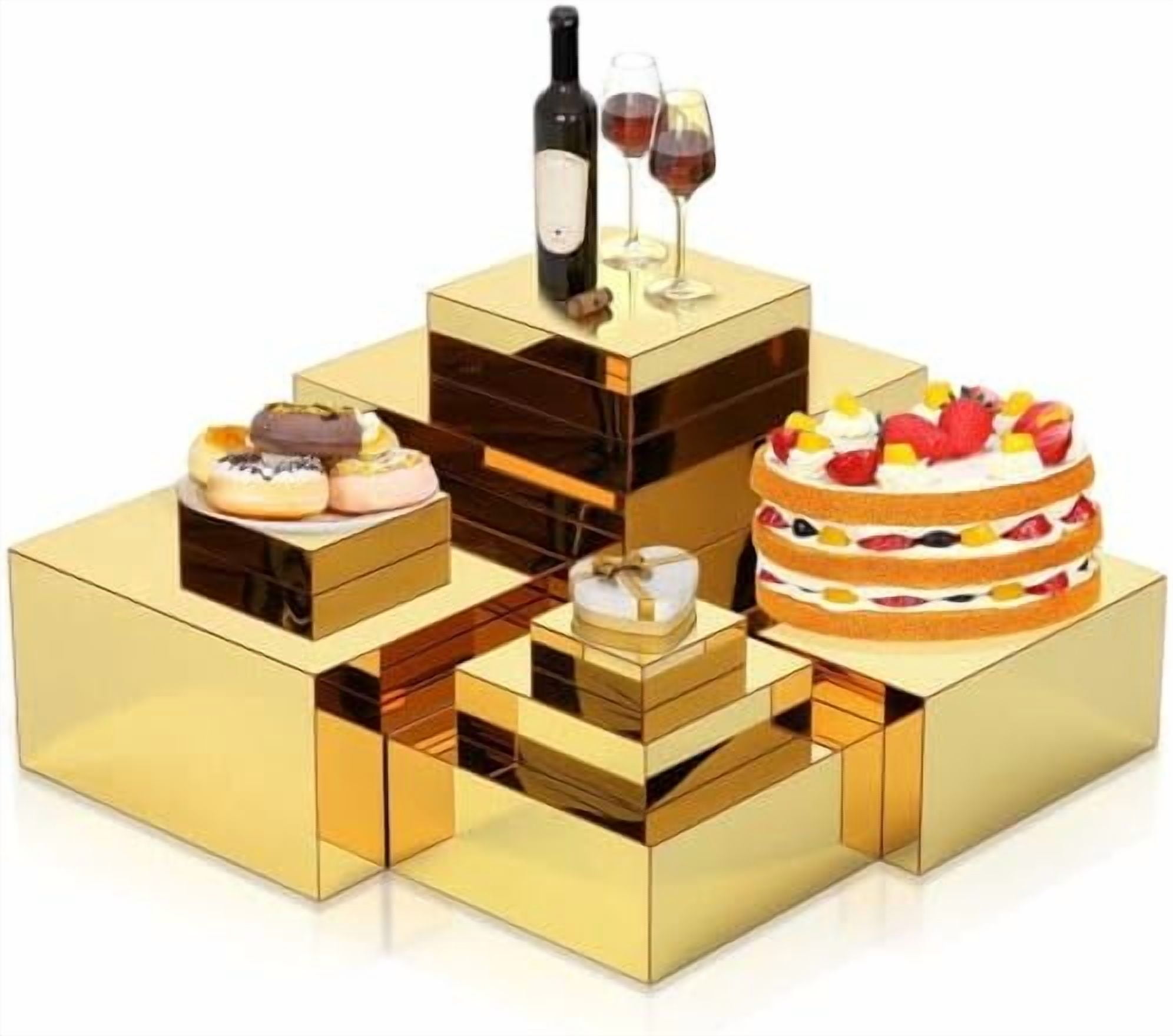 8 Pack Acrylic Cube Risers Acrylic Boxes for Food Display Decorative ...