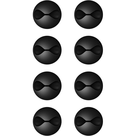 8 Pack Adhesive Cable Clips, Cable Cord Holder Organizer Management System for Desk, Wire Clips for All Your Computer, Electrical, Charging or Mouse Cord.