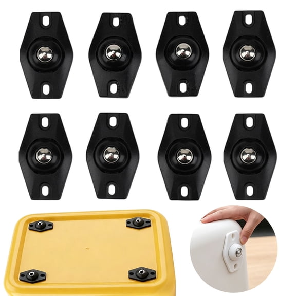 8 Pack Adhesive Caster Wheels 360° Swivel Sticky Appliance Rollers Quiet Glide Small Casters Sticky Pulley For Kitchen Appliance Trash Can Storage Box & Small Furniture, B