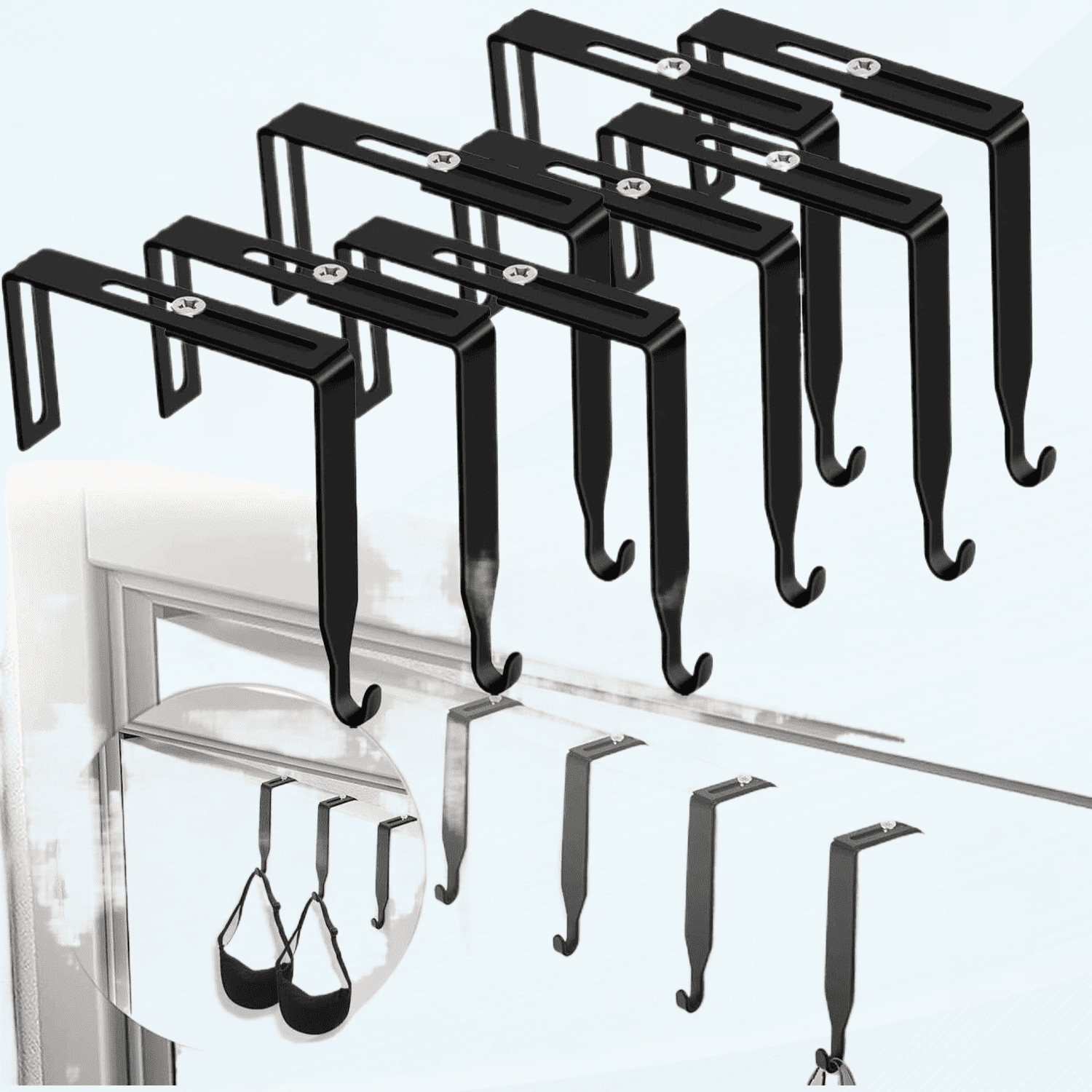 8 Pack Adjustable Cubicle Universal Partition Hanger Set Metal Black