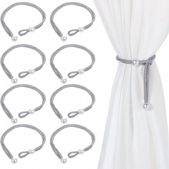 8 Pack Adjustable Curtain Tiebacks Rope Holdbacks with Loop Closure for Drapes Sheer Panels Window Curtain Restraints