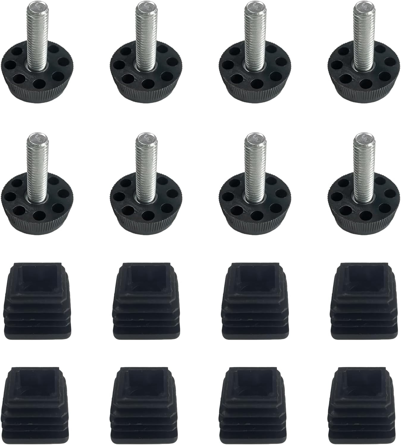 8-Pack Adjustable Furniture Leveling Feet, 25x25mm Square Insert ...