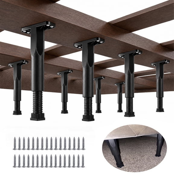 8 Pack Adjustable Height Bed Support Legs, 8.3"-14.8" Bed Frame Support Legs, Bed Center Slats Heavy Support Feet for Sofa Bed Furniture