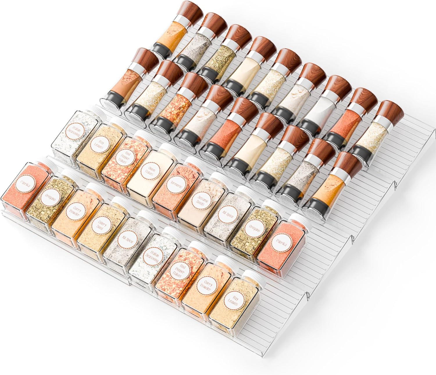 MY 8 Pack Adjustable Narrow Spice Rack for Drawer - Expandable From 9 ...