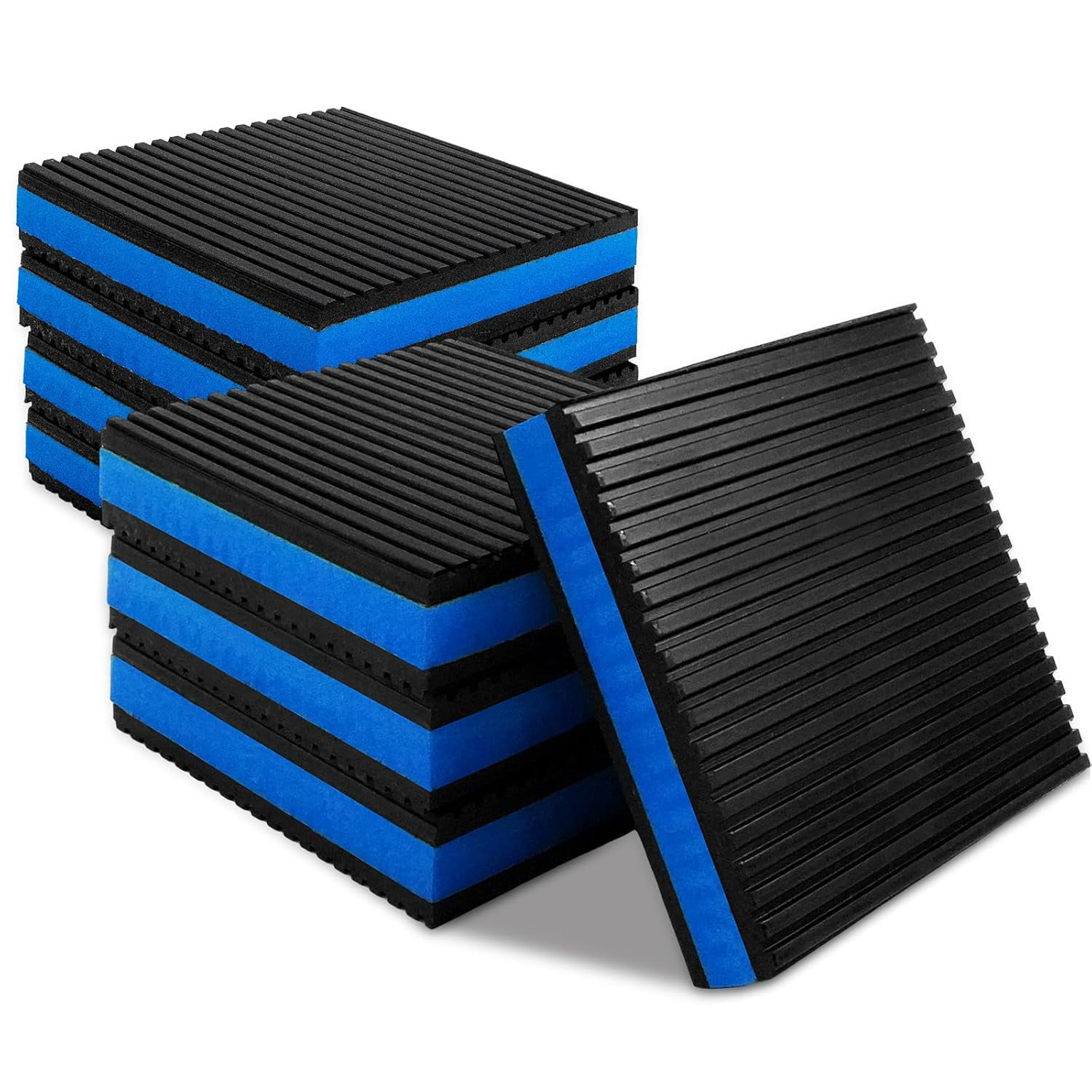 8 Pack Anti Vibration Pads, 4 x 4 x 7/8 Inch EVA Square Absorbing Mat, Rubber Sound Insulating Isolation Damping Pads for Dryer, Washing Machine, Conditioner, Treadmil