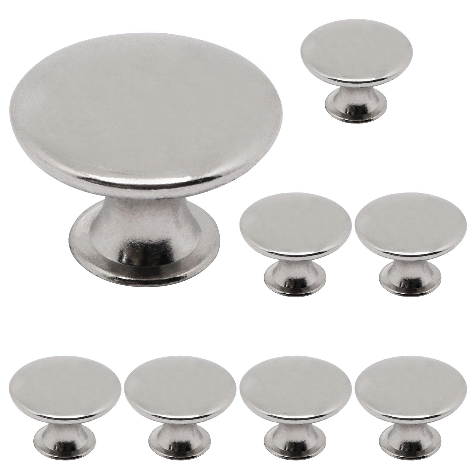 8 Pack Antique Brass Cabinet Knobs, Round Dresser Knobs Kitchen Drawer Knob, Single Hole Cupboard Door Knob Dresser Drawer Pulls Handles