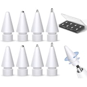 8 Pack for Apple Pencil Tips Replacement Accessories,Compatible with Apple Pencil Pro/2nd Generation/1st Generation/USB C,iPencil Nib for iPad Pro/Air/Mini,for Drawing WritingWhite Metal Nib