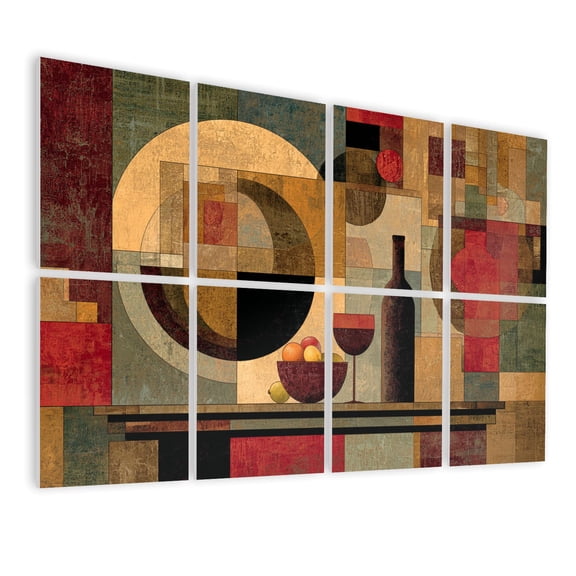 8 Pack Art Acoustic Panels Sound Absorbing Kitchen Living Room Dining Room Wine Glass Mural Still Life Abstract Decorative Soundproof Wall Panels Self Adhesive for Nursery Game Room Bedroom 48"x32"