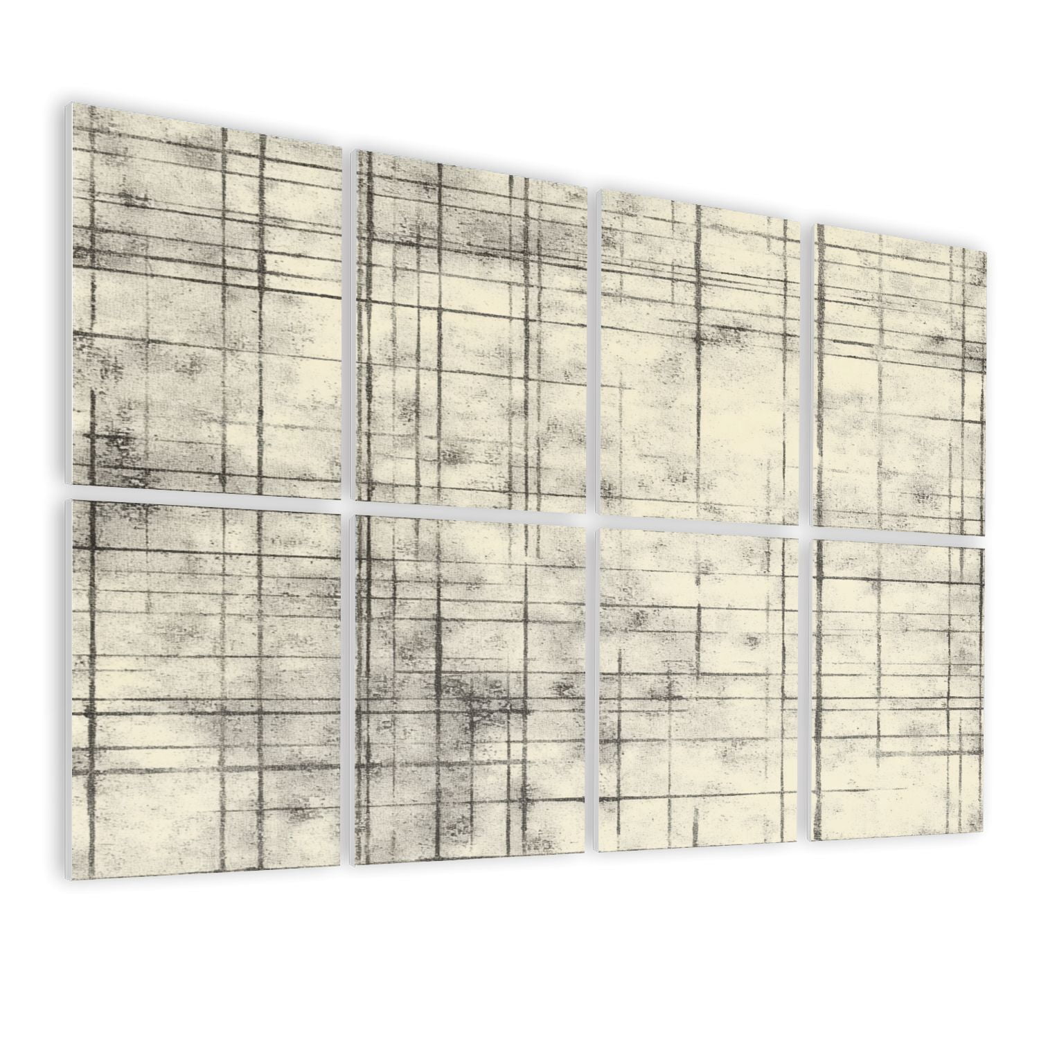 8 Pack Art Acoustic Panels Sound Absorbing Abstract Black White Grid ...