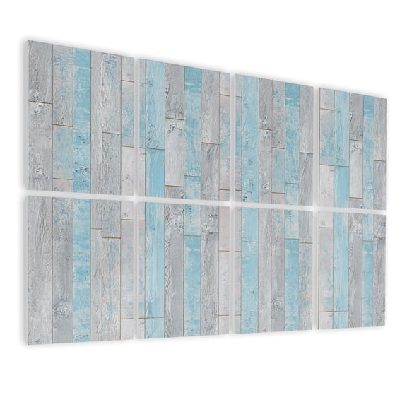 8 Pack Art Acoustic Panels Sound Absorbing Abstract Blue Gray Blocks Cracked Details Decorative Soundproof Wall Panels Self Adhesive for Nursery Game Room Bedroom 48"x32"