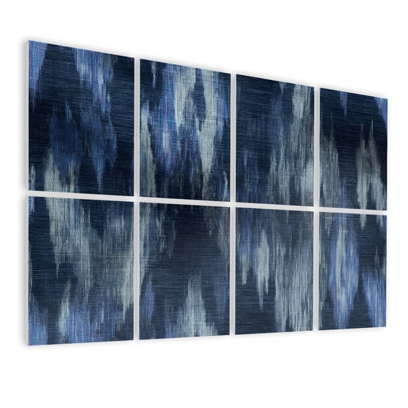 8 Pack Art Acoustic Panels Sound Absorbing Abstract Blue White Watercolor Decorative Soundproof Wall Panels Self Adhesive for Nursery Game Room Bedroom 48"x32"
