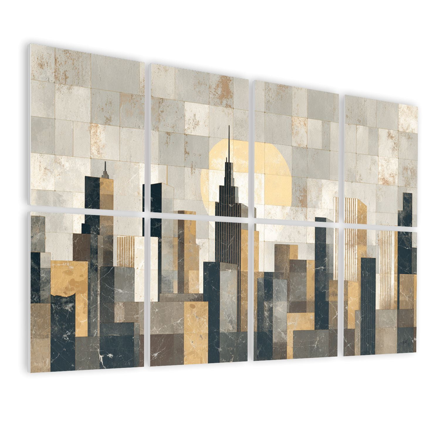 8 Pack Art Acoustic Panels Sound Absorbing Abstract Cityscape Faded ...