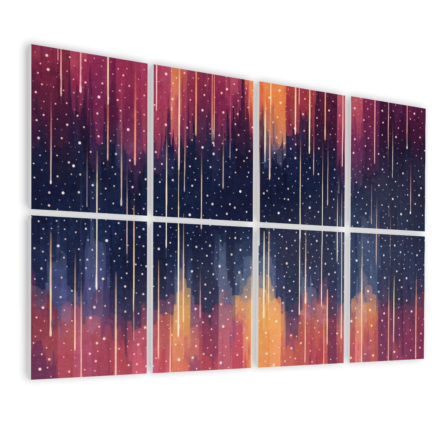 8 Pack Art Acoustic Panels Sound Absorbing Abstract Cosmic Rain ...