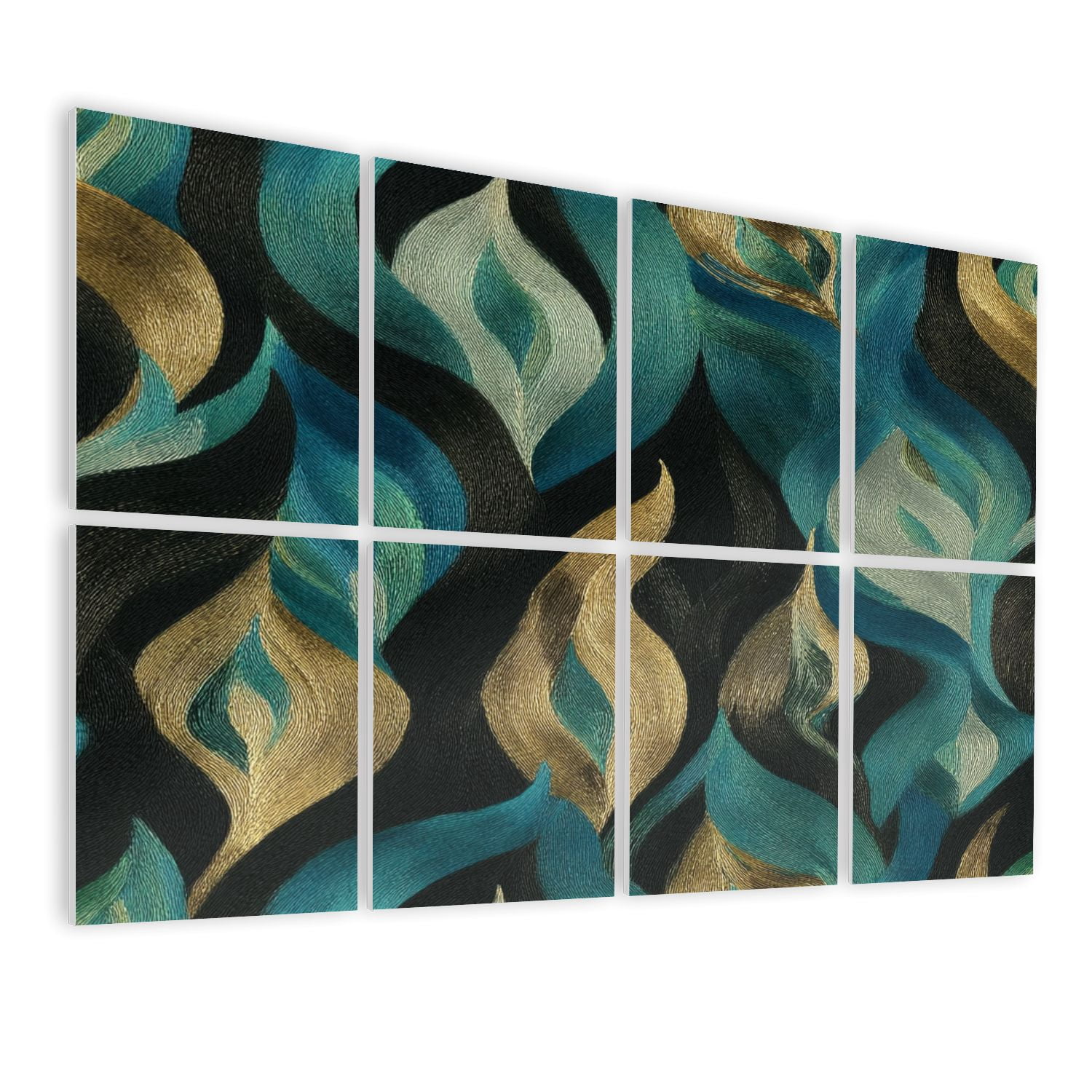 8 Pack Art Acoustic Panels Sound Absorbing Abstract Geometric Bold Lines Decorative Soundproof Wall Panels Self Adhesive for Nursery Game Room Bedroom 48"x32"
