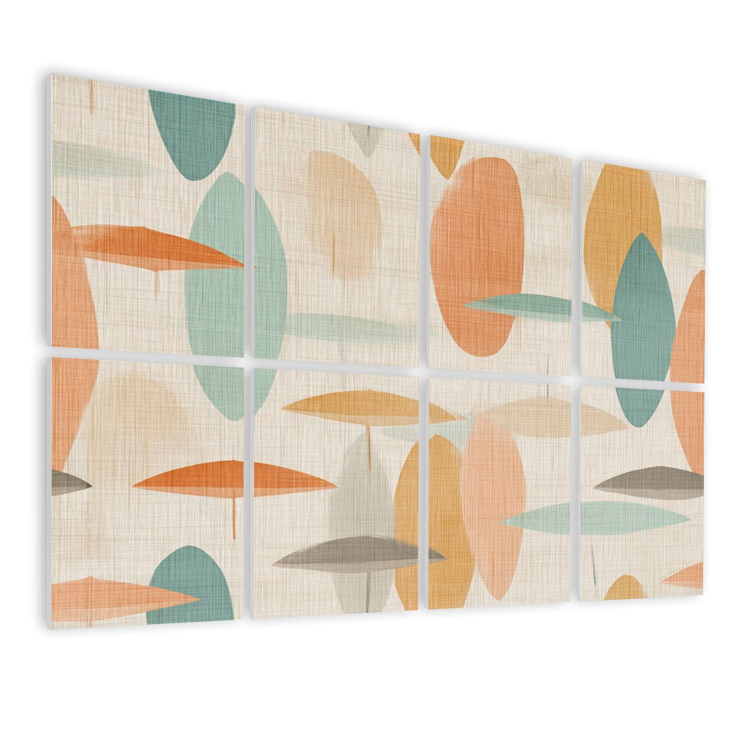 8 Pack Art Acoustic Panels Sound Absorbing Abstract Geometric Soft Pastel Decorative Soundproof Wall Panels Self Adhesive for Nursery Game Room Bedroom 48"x32"