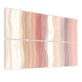 8 Pack Art Acoustic Panels Sound Absorbing Abstract Stripes Soft Warm Tones Subtle Decorative Soundproof Wall Panels Self Adhesive for Nursery Game Room Bedroom 48"x32"