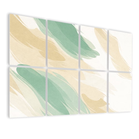 8 Pack Art Acoustic Panels Sound Absorbing Abstract earthy neutral colors Modern canvas Art texture Decorative Soundproof Wall Panels Self Adhesive for Nursery Game Room Bedroom 48"x32"