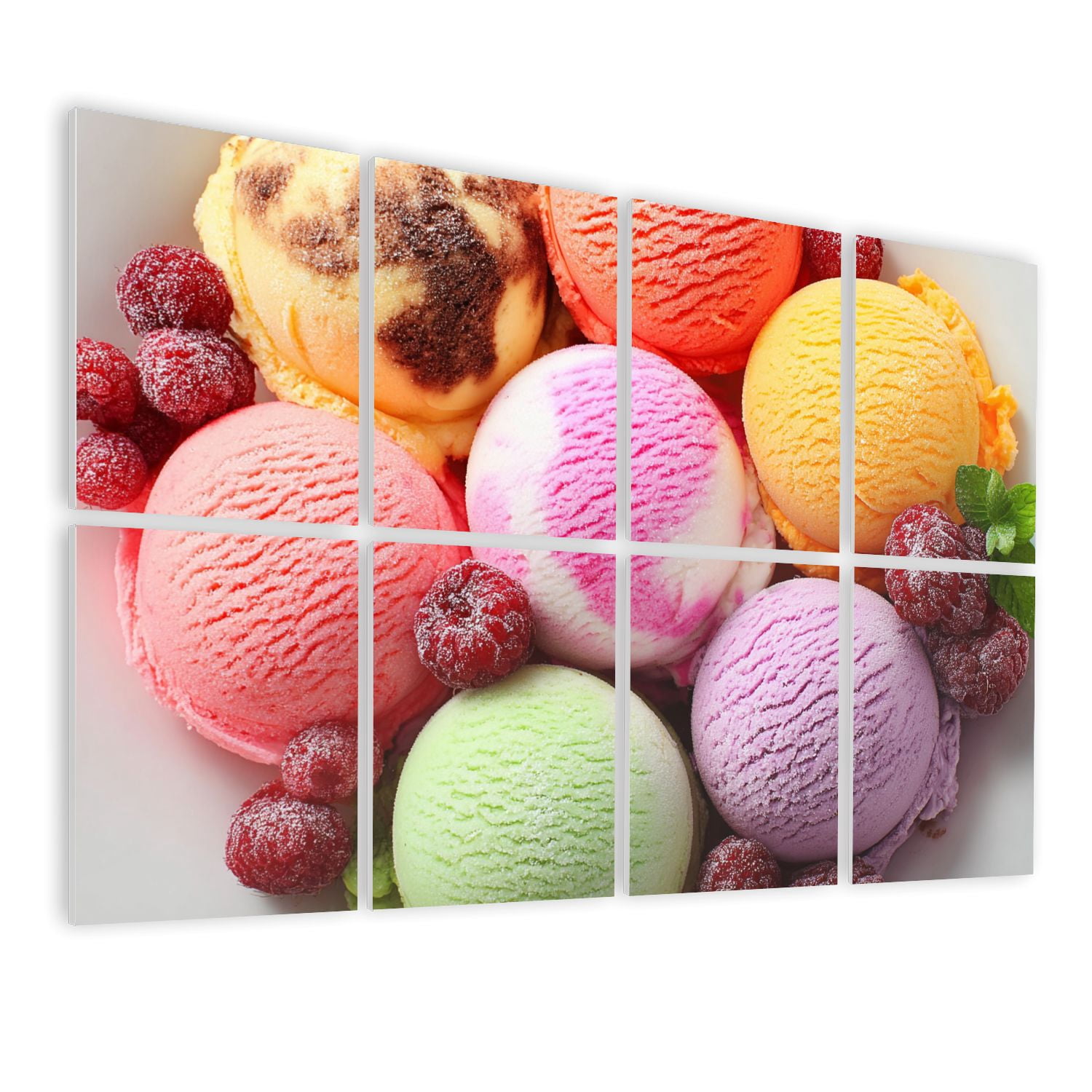 8 Pack Art Acoustic Panels Sound Absorbing Assorted ice cream Decorative Soundproof Wall Panels Self Adhesive for Nursery Game Room Bedroom 48"x32"