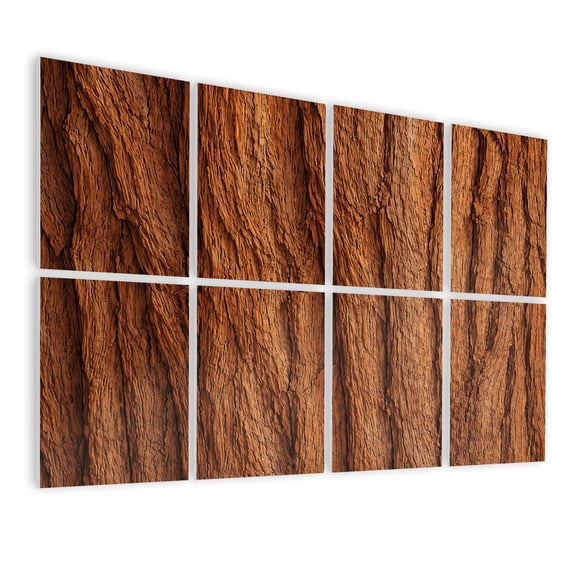8 Pack Art Acoustic Panels Sound Absorbing Bark cedar tree texture Decorative Soundproof Wall Panels Self Adhesive for Nursery Game Room Bedroom 48"x32"