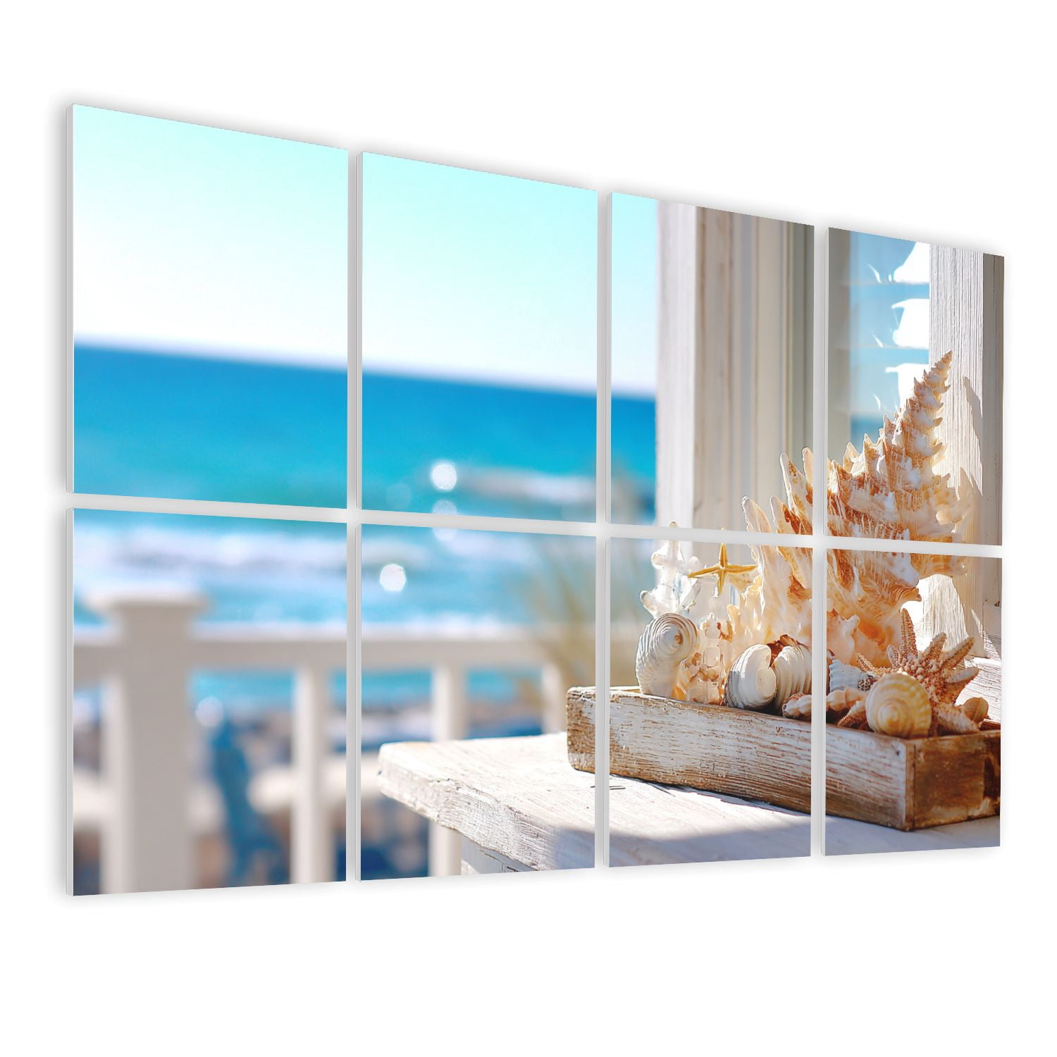 8 Pack Art Acoustic Panels Sound Absorbing Beach Ocean Seashell Sandy ...