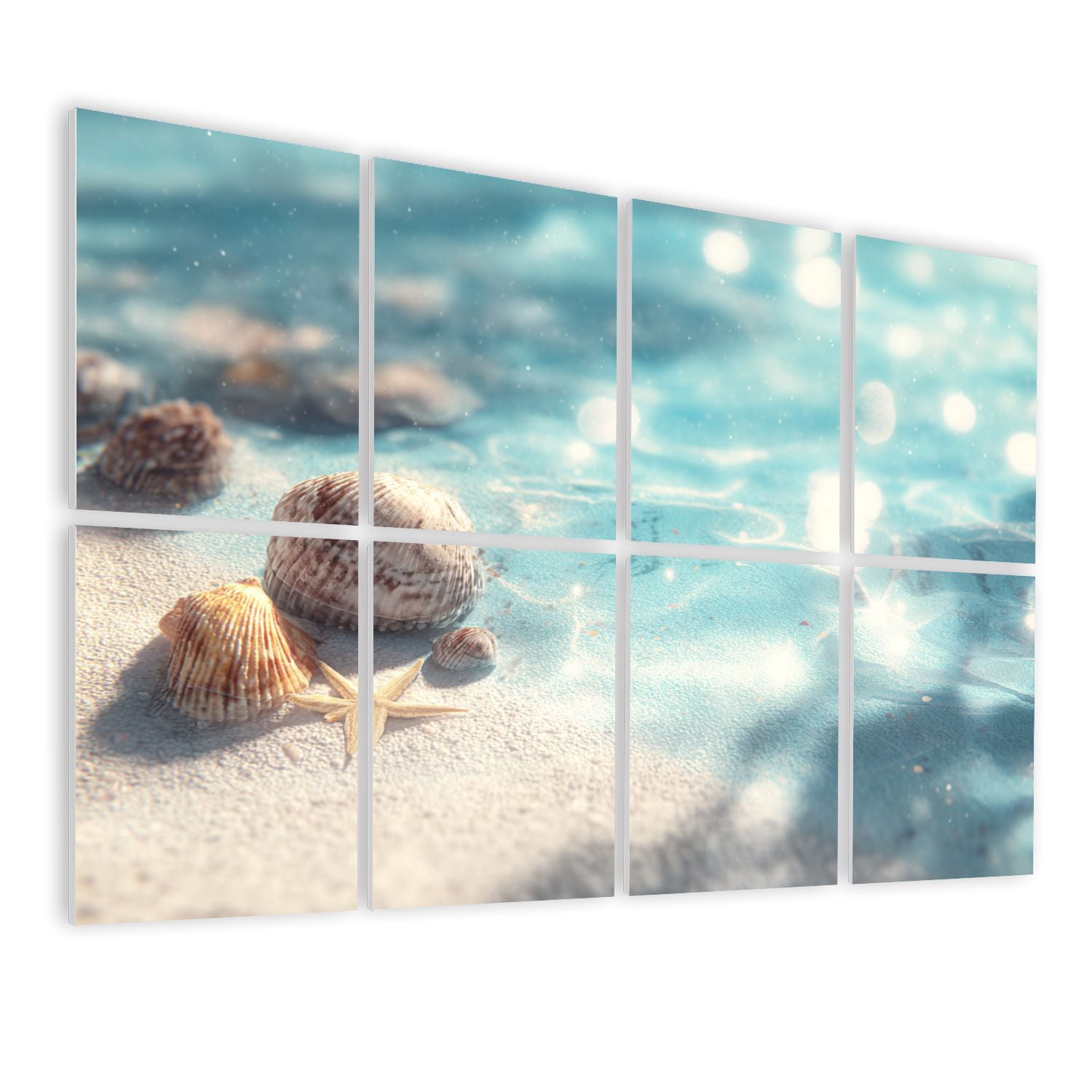 8 Pack Art Acoustic Panels Sound Absorbing Beach Shell Ocean Coastal ...