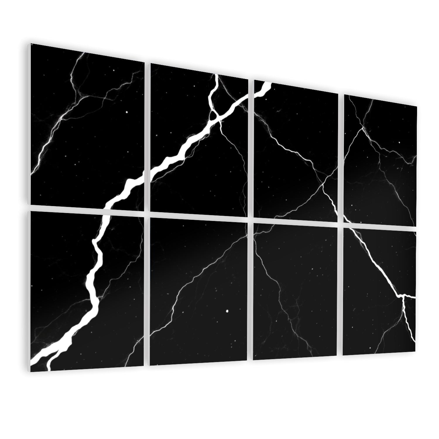 8 Pack Art Acoustic Panels Sound Absorbing Black Marble White Veins Abstract Design Decorative Soundproof Wall Panels Self Adhesive for Nursery Game Room Bedroom 48"x32"