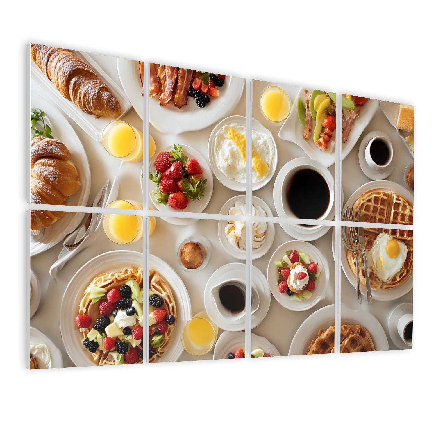 8 Pack Art Acoustic Panels Sound Absorbing Breakfast Feast Decorative Soundproof Wall Panels Self Adhesive for Nursery Game Room Bedroom 48"x32"