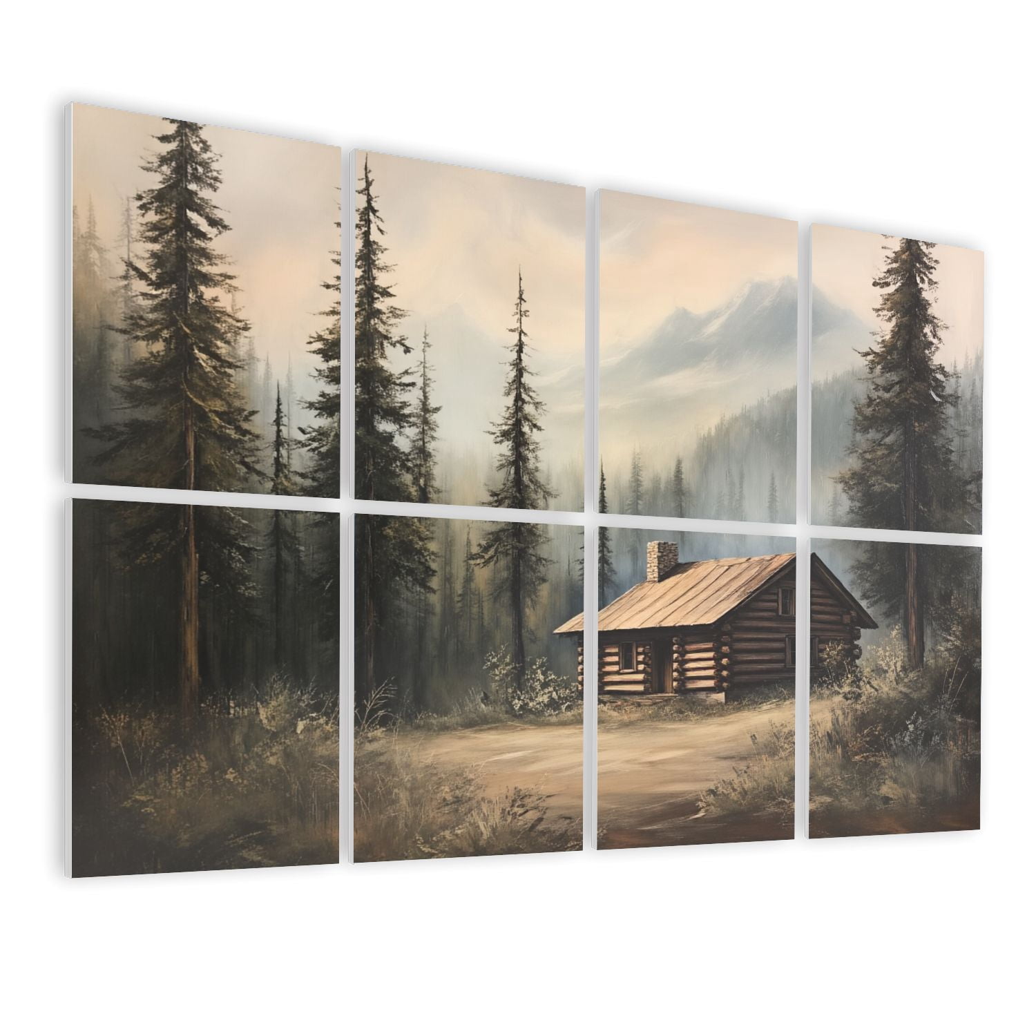 8 Pack Art Acoustic Panels Sound Absorbing Cabin Woods Pine Tree ...
