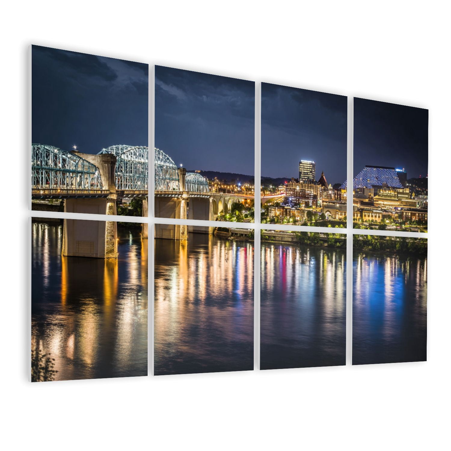 8 Pack Art Acoustic Panels Sound Absorbing Chattanooga Tennessee Decorative Soundproof Wall Panels Self Adhesive for Nursery Game Room Bedroom 48"x32"