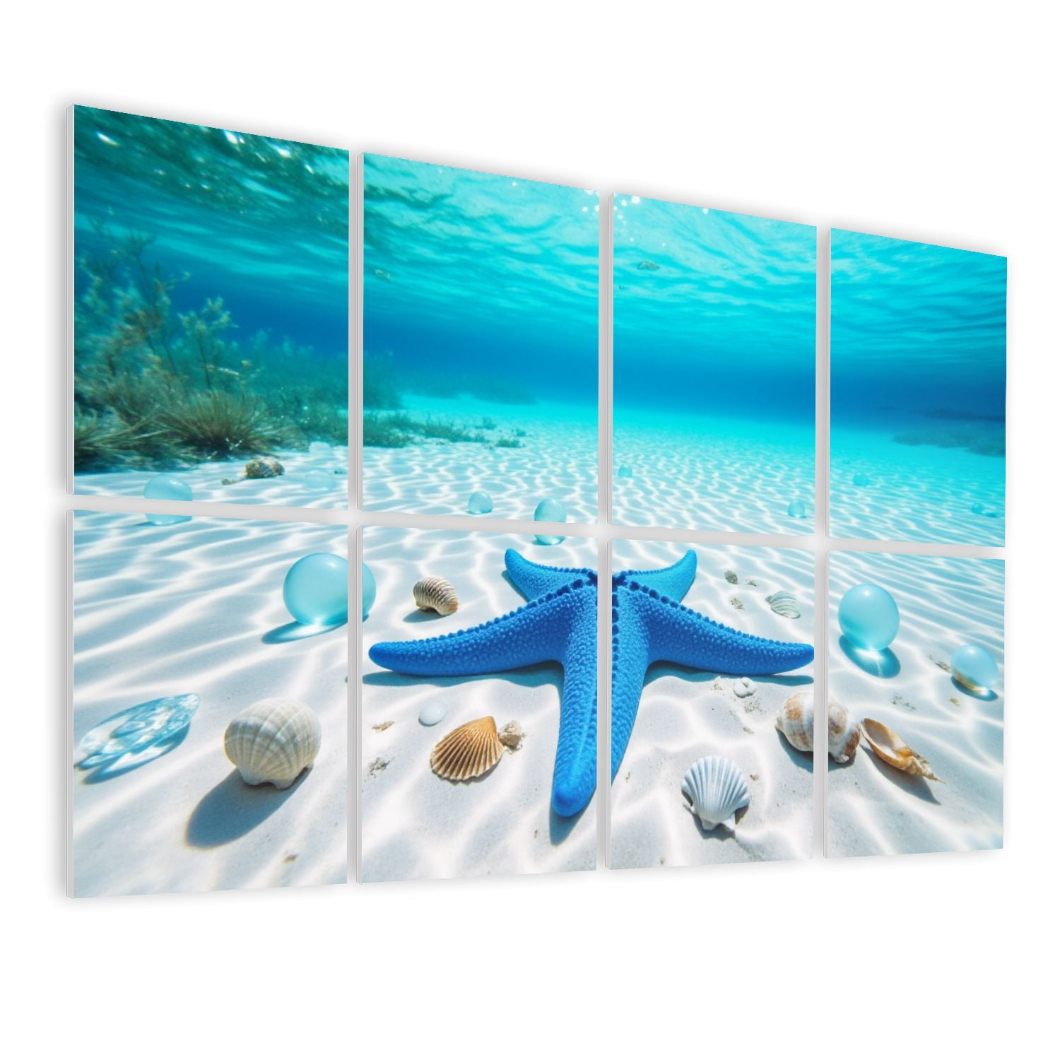 8 Pack Art Acoustic Panels Sound Absorbing Coastal Seashell Blue Ocean ...