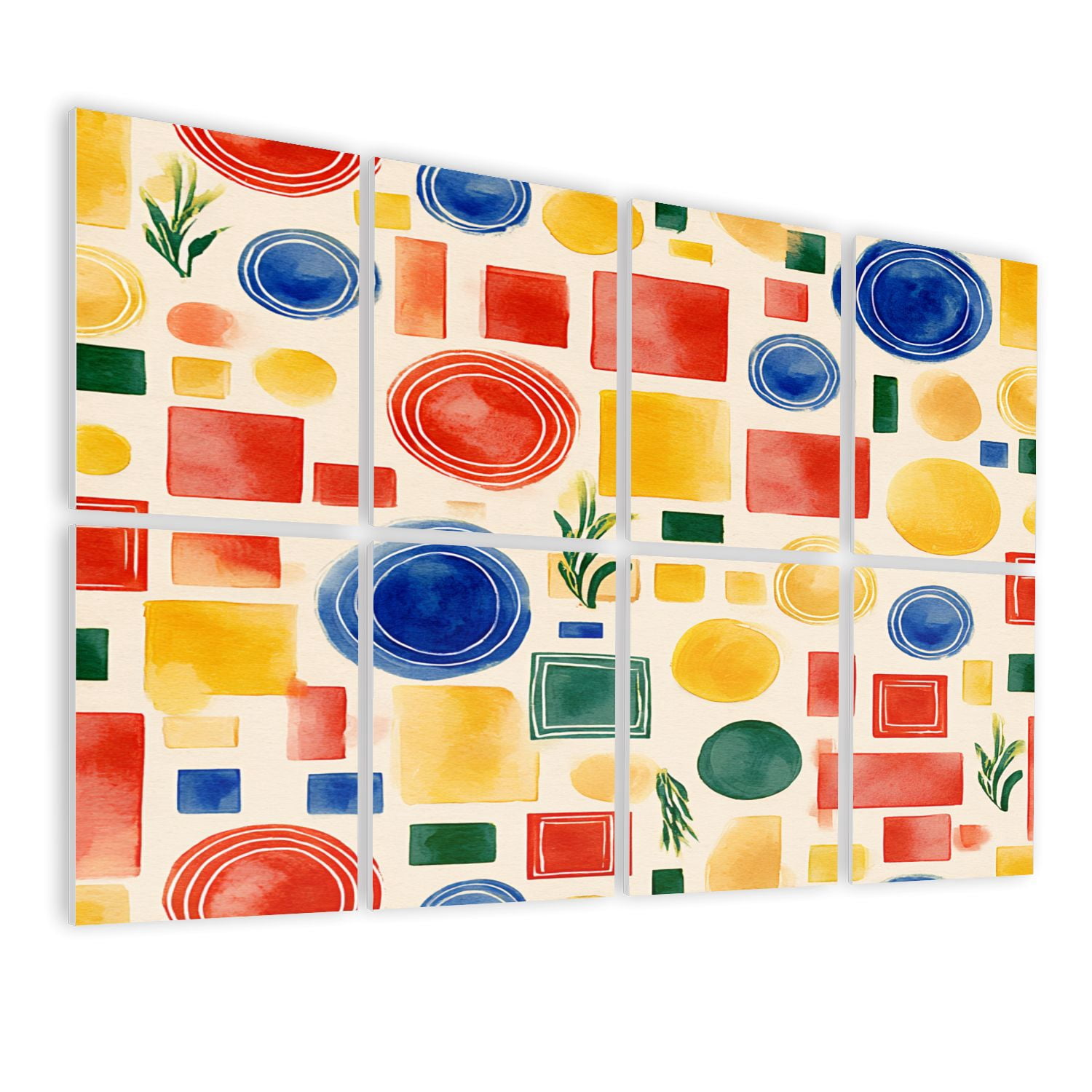 8 Pack Art Acoustic Panels Sound Absorbing Colorful Abstract Geometric ...