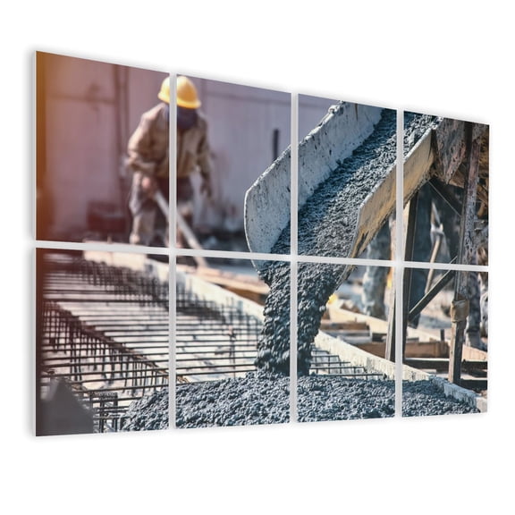8 Pack Art Acoustic Panels Sound Absorbing Construction worker Concrete pouring commercial concreting Decorative Soundproof Wall Panels Self Adhesive for Nursery Game Room Bedroom 48"x32"