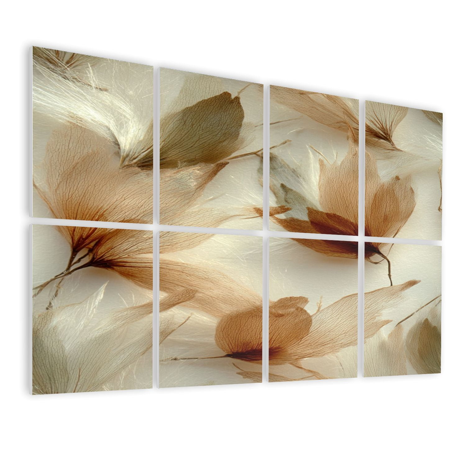 8 Pack Art Acoustic Panels Sound Absorbing Delicate Light Brown Beige Decorative Soundproof Wall Panels Self Adhesive for Nursery Game Room Bedroom 48"x32"