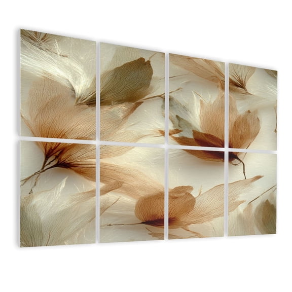 8 Pack Art Acoustic Panels Sound Absorbing Delicate Light Brown Beige Decorative Soundproof Wall Panels Self Adhesive for Nursery Game Room Bedroom 48"x32"
